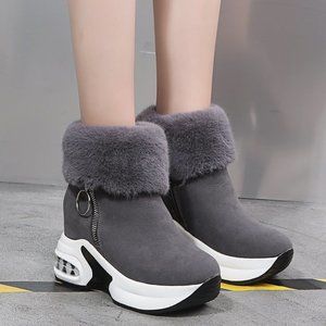 Women Boots Winter Warm Fur Sneakers Platform Snow Boots Women Ankle Boots